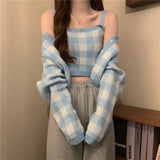 ギンガムチェックカーディガンセット