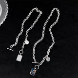 スクエアペンダントチェーンネックレス【ユニセックス】