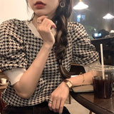 千鳥柄サマーニット