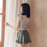 グリーンギンガムスイムウェア