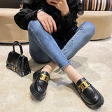 厚底ベルトローファー