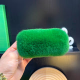 ふわふわリアルファーグリーンヘアクリップ