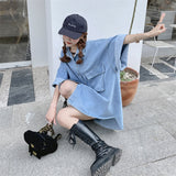 オーバーサイズデニムシャツワンピース