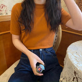 モックネックカラーTシャツ