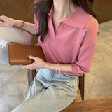 ポロ襟サマーニット