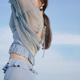 ラメトップス付き水着セット