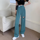 スリットカットストレートパンツ