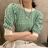 千鳥柄サマーニット