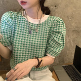 千鳥柄サマーニット