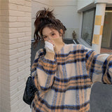 イエローチェックシャギーポロトップス