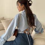 バックレースアップシャツ