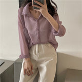 【8色展開】サンカットシースルーシャツ