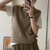 ポロカラーニットベスト