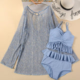 ラメトップス付き水着セット