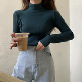 【8色展開】ベーシックハーフハイネックトップス