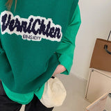 シンプルシャツ&ロゴニットベスト