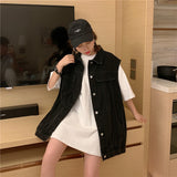 ロングデニムベスト