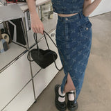 ジャガードデニムビスチェセット