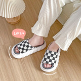 ブロックチェックスリッパ