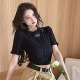 アシメカットタグTシャツ