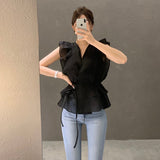 ウエストリボンシアーブラウス