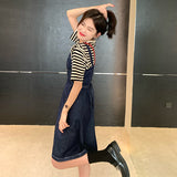 デニムサロペットワンピース