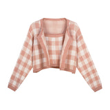 ギンガムチェックカーディガンセット