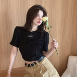 アシメカットタグTシャツ