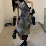 マーブル柄キャミワンピース