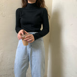 【8色展開】ベーシックハーフハイネックトップス