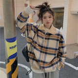 イエローチェックシャギーポロトップス