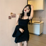 クロップドトップス+ギャザーワンピセットアップ