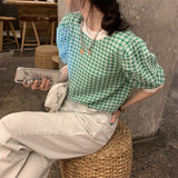 千鳥柄サマーニット