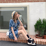 花柄デニムワンピース