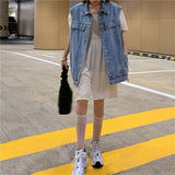 ロングデニムベスト