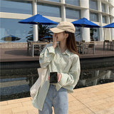 ストライプ柄スプリングシャツ