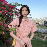 ウエストマークデニムワンピース