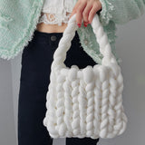 【8色展開】もこもこ手編みハンドバッグ