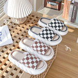 ブロックチェックスリッパ