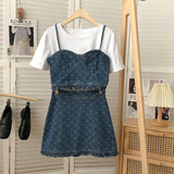 デニムビスチェ3点セットアップ