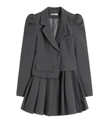 パフスリーブジャケットワンピース