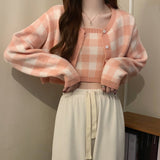 ギンガムチェックカーディガンセット
