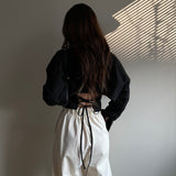 バックレースアップシャツ