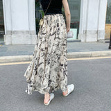 花柄フレアロングスカート