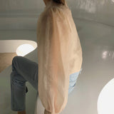 しわ加工デザイントップス