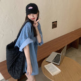 オーバーサイズデニムシャツワンピース