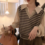 フェイクレイヤードボーダートップス