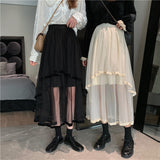 アシメデザインメッシュスカート