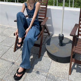 デニムベストビスチェ&ハイウエストブルーデニム