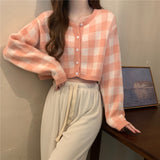 ギンガムチェックカーディガンセット